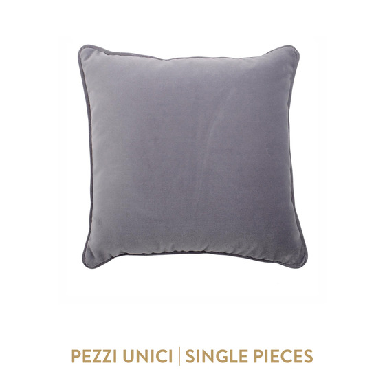 Luxurious cushion square Carrè in solid color velvet