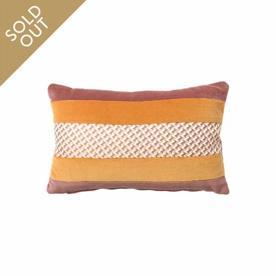 Luxurious cushion rectangular Elle in multicolor/pattern fabric