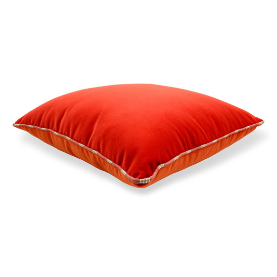 Luxurious cushion square Carrè in solid color velvet
