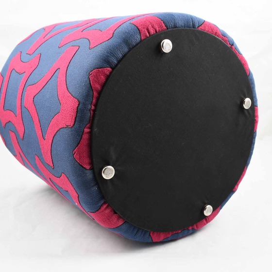 Luxurious round Pouf in multicolor/pattern fabric
