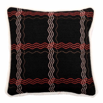 Luxurious cushion square Carrè in geometric fabric