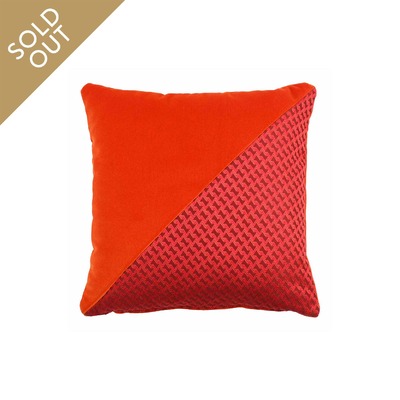 Luxurious cushion square Carrè Diagonal in multicolor/pattern fabric