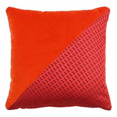 Luxurious cushion square Carrè Diagonal in multicolor/pattern fabric
