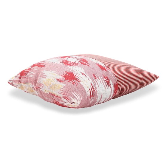 Luxurious cushion square Carrè Bis in multicolor/pattern fabric