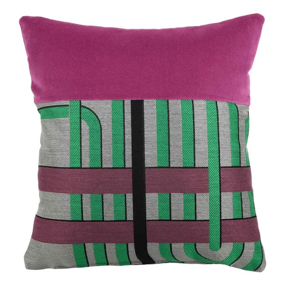 Luxurious cushion square Carrè Orizzontal in multicolor/pattern fabric