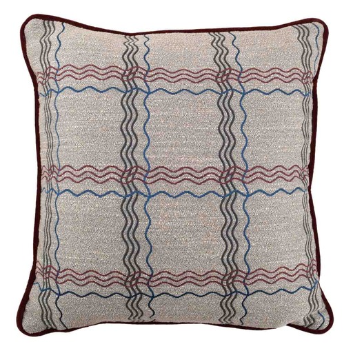 Luxurious cushion square Carrè in geometric fabric