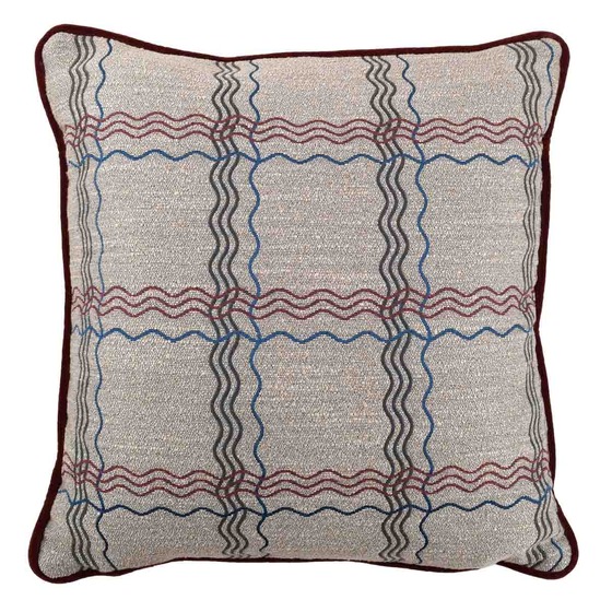 Luxurious cushion square Carrè in geometric fabric