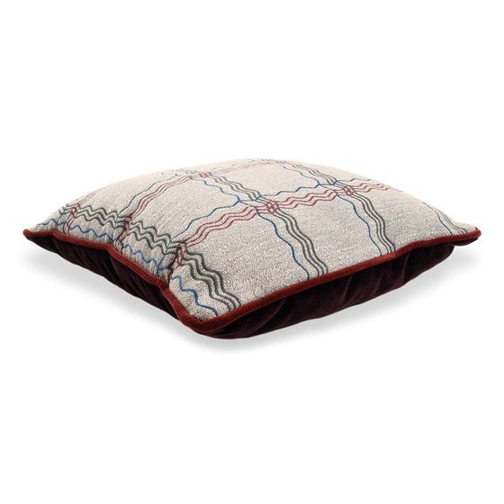 Luxurious cushion square Carrè in geometric fabric
