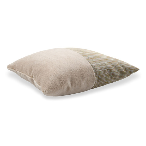 Cuscino d'arredo quadrato Carrè Bis in tessuto falso unito