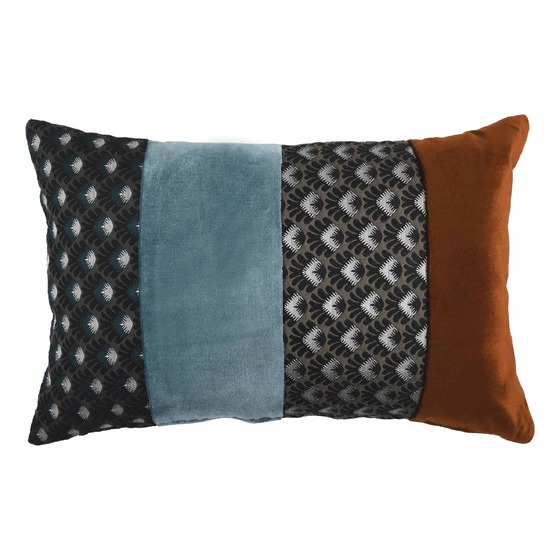 Luxurious cushion rectangular Degradè in multicolor/pattern fabric