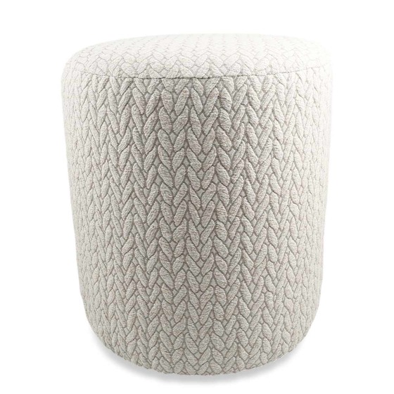 Luxurious round Pouf in multicolor/pattern fabric