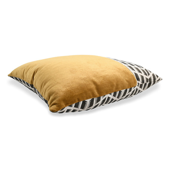 Luxurious cushion square Carrè Stripe in multicolor/pattern fabric