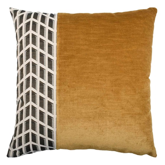 Luxurious cushion square Carrè Stripe in multicolor/pattern fabric