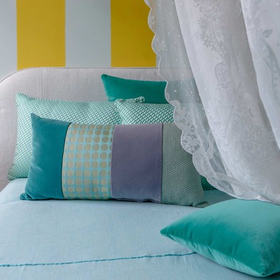 Luxurious cushion rectangular Degradè in multicolor/pattern fabric