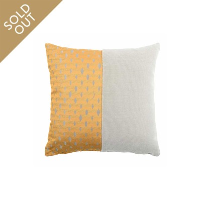 Luxurious cushion square Carrè Bis in multicolor/pattern fabric