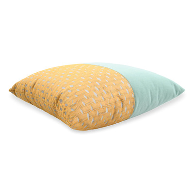 Luxurious cushion square Carrè Bis in multicolor/pattern fabric