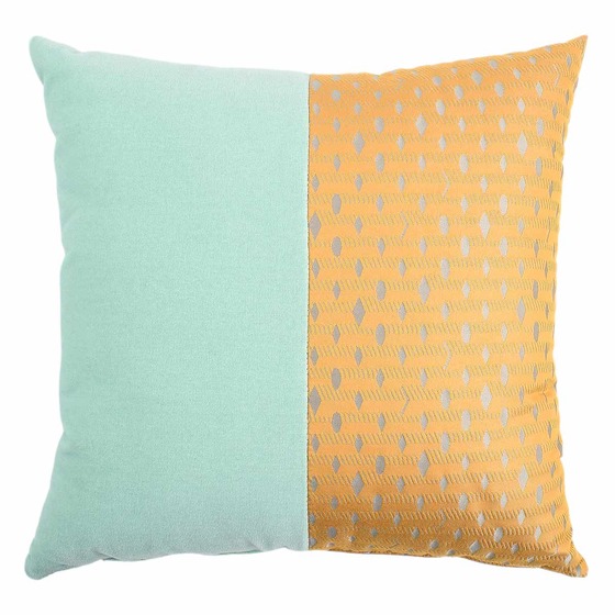 Luxurious cushion square Carrè Bis in multicolor/pattern fabric