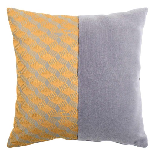 Luxurious cushion square Carrè Bis in multicolor/pattern fabric