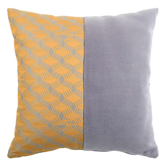 Luxurious cushion square Carrè Bis in multicolor/pattern fabric