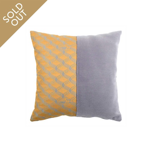 Luxurious cushion square Carrè Bis in multicolor/pattern fabric