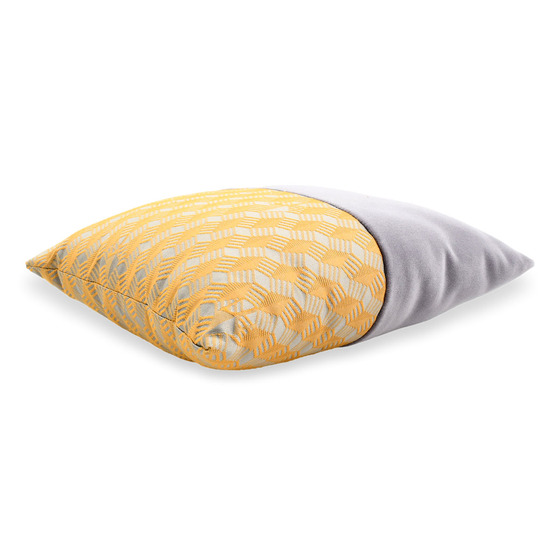 Luxurious cushion square Carrè Bis in multicolor/pattern fabric