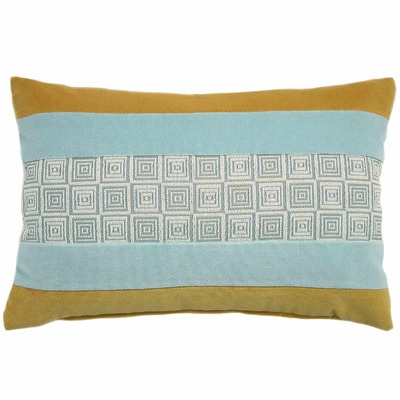 Luxurious cushion rectangular Elle in multicolor/pattern fabric