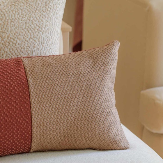 Luxurious cushion rectangular Bis in false unit fabric