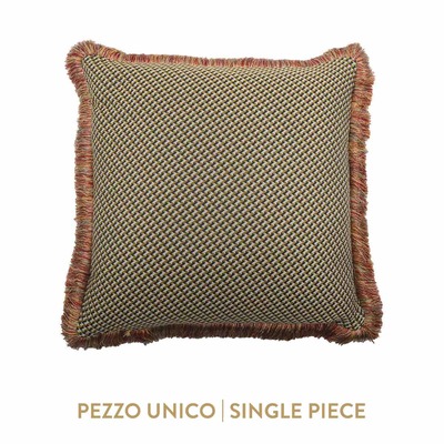 Luxurious cushion square Carrè in multicolor/pattern fabric