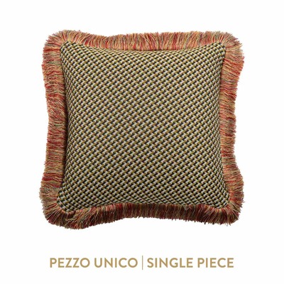 Luxurious cushion square Carrè in multicolor/pattern fabric