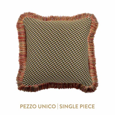 Luxurious cushion square Carrè in multicolor/pattern fabric