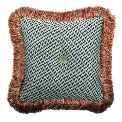 Luxurious cushion square Carrè in multicolor/pattern fabric