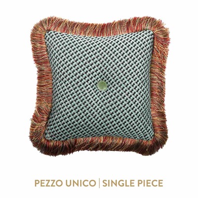 Luxurious cushion square Carrè in multicolor/pattern fabric