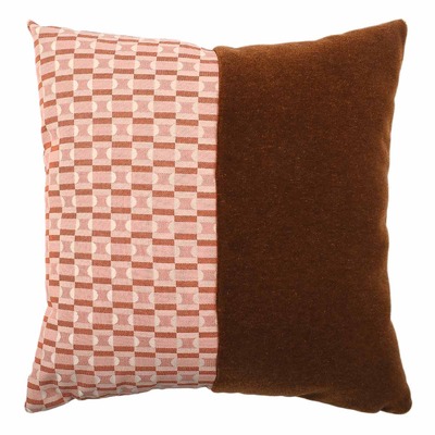 Cuscino d'arredo quadrato Carrè Bis in tessuto geometrico 