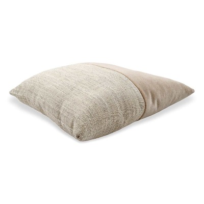 Cuscino d'arredo quadrato Carrè Bis in tessuto falso unito