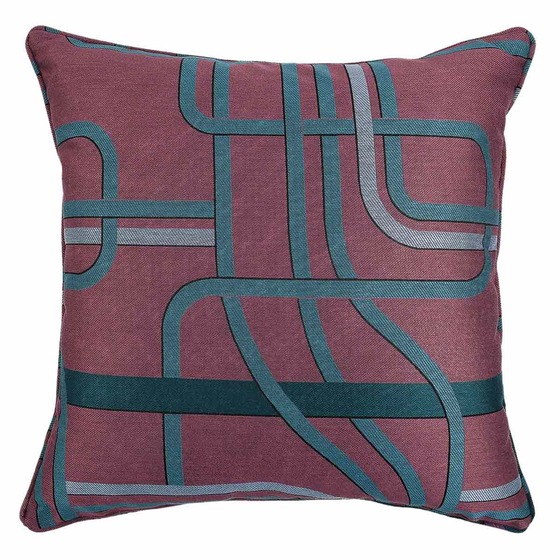 Luxurious cushion square Carrè in multicolor/pattern fabric