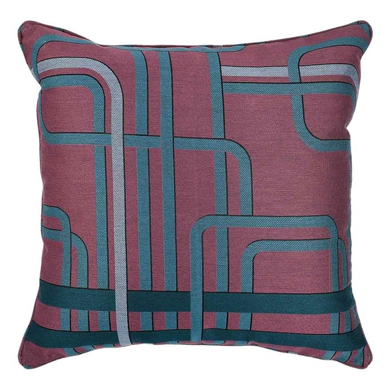 Luxurious cushion square Carrè in multicolor/pattern fabric