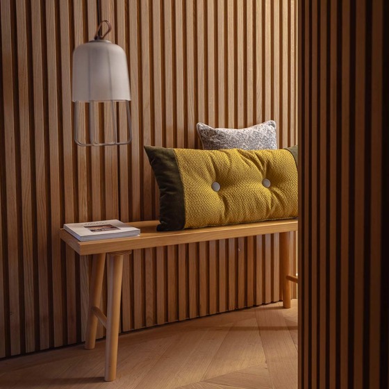 Cuscino d'arredo rettangolare Zeta in tessuto falso unito