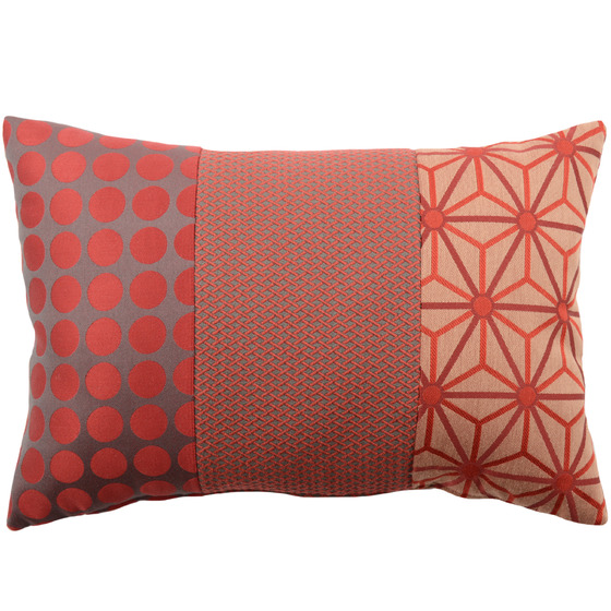 Luxurious cushion rectangular Degradè in multicolor/pattern fabric