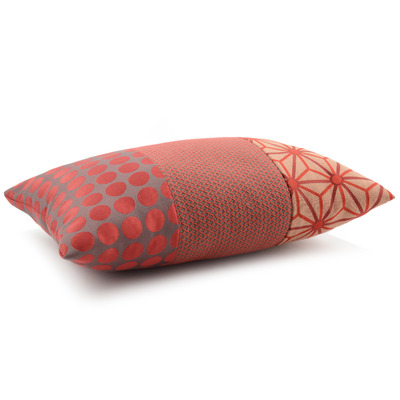 Luxurious cushion rectangular Degradè in multicolor/pattern fabric