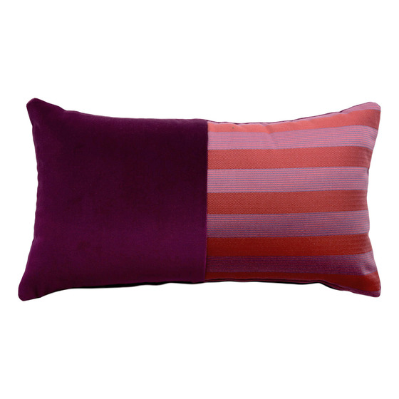 Luxurious cushion rectangular Bis in stripes fabric