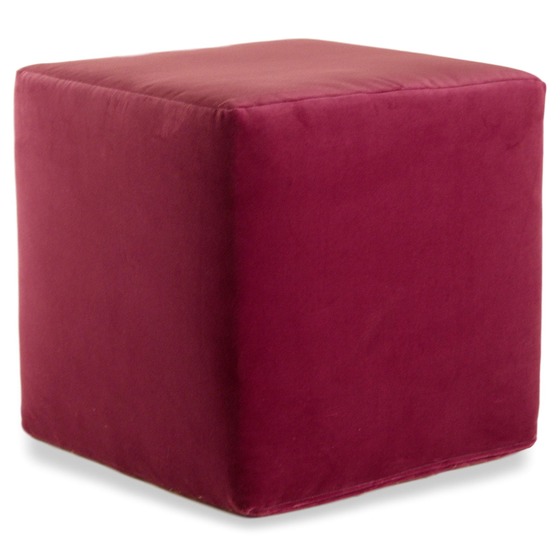 Luxurious square Pouf in solid color velvet