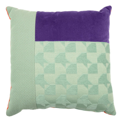Luxurious cushion square Carrè T in multicolor/pattern fabric