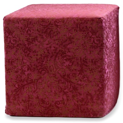 Luxurious square Pouf in multicolor/pattern velvet