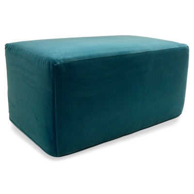 Luxurious rectangular Pouf in solid color velvet