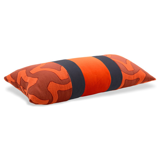 Luxurious cushion rectangular Nastro in multicolor/pattern fabric