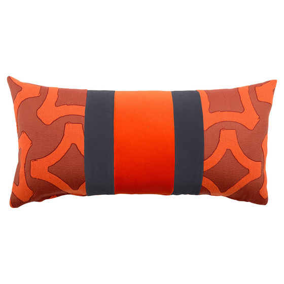 Luxurious cushion rectangular Nastro in multicolor/pattern fabric