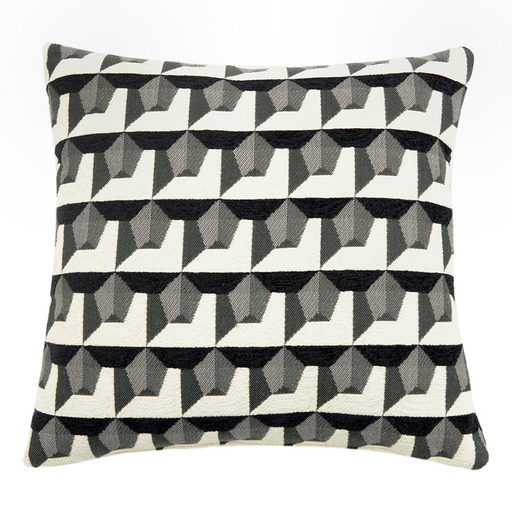 Luxurious cushion square Carrè in geometric fabric