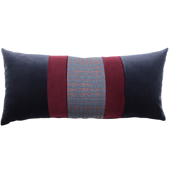 Luxurious cushion rectangular Nastro in multicolor/pattern fabric