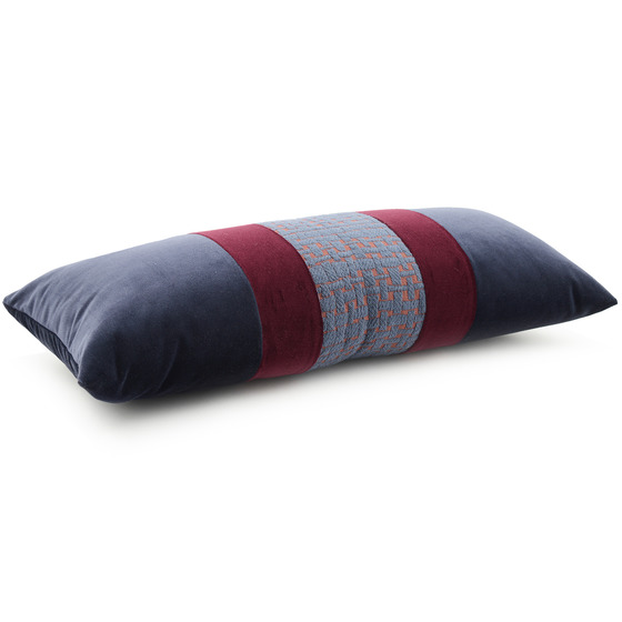 Luxurious cushion rectangular Nastro in multicolor/pattern fabric