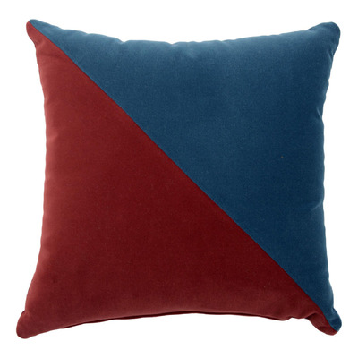 Luxurious cushion square Carrè Diagonal in solid color velvet